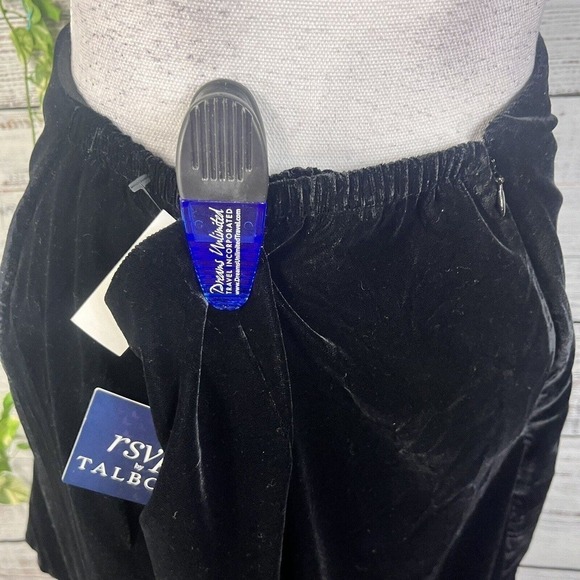 RSVP Talbots Skirt Plus 14W Black Velveteen Knee A Line Ruffle Modest Wedding - Picture 11 of 15